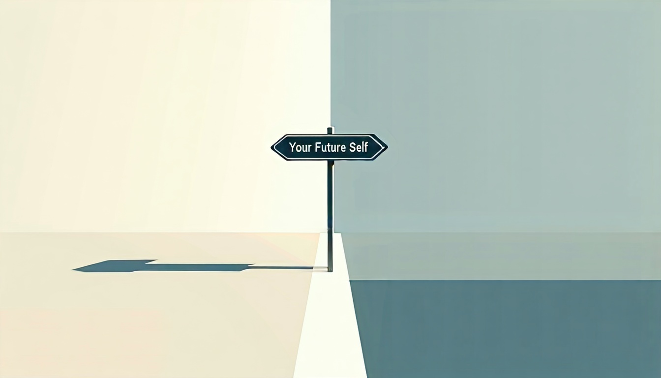 A symbolic, minimalist composition of a crossroads